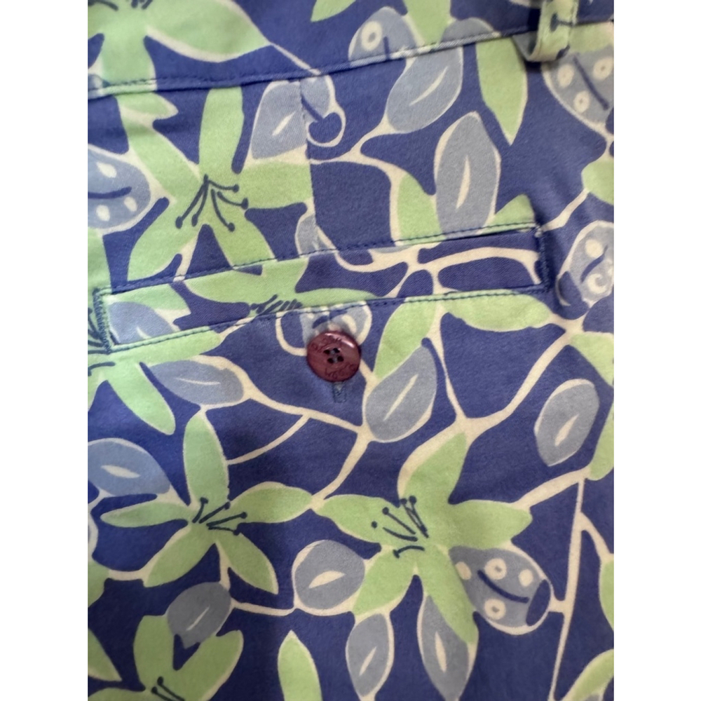 Lilly Pulitzer Floral Blue Green Ankle Pants Size 4 - Picture 5 of 10